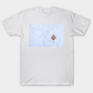 One birch tree leaf frozen on ice T-Shirt